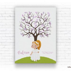Árbol de huellas comunión niña