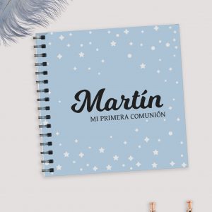 Libro de firmas wire-o azul