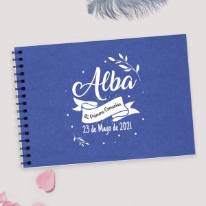 Libro de firmas azul horizontal