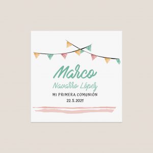 pegatina comunion banderin